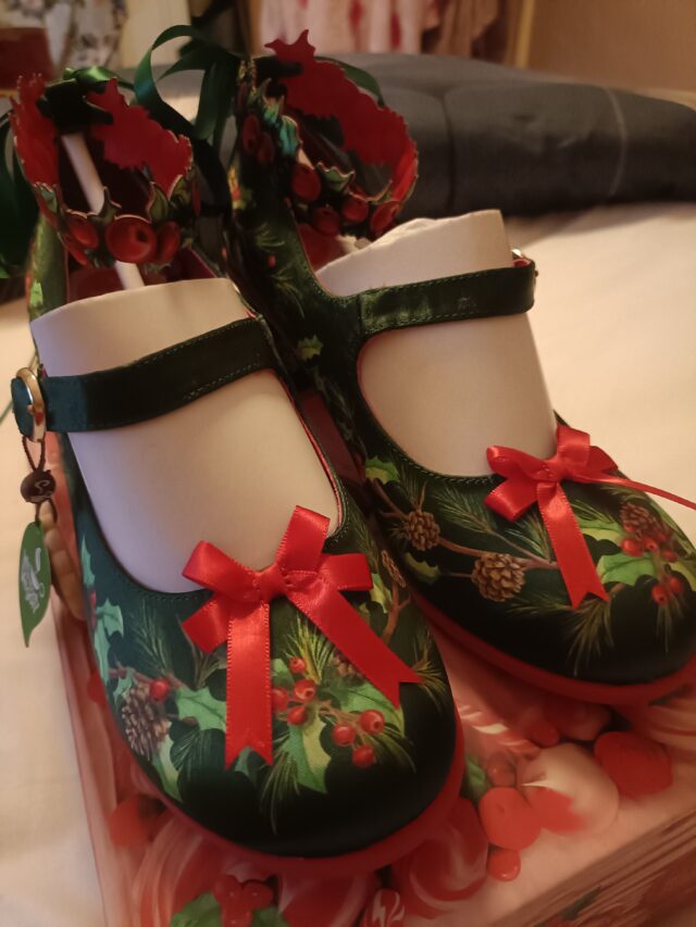 Christmas Clothing, Christmas Style, Christmas Shoes, Christmas Accessories, Irregular Choice, Hot Chocolate Shoes, Hot Chocolaticas, Plus Size Christmas Outfits, Plus Size Style, Plus Size Fashion, Lady V London, Bespoke Plus Size Clothing